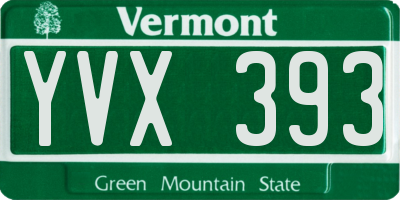 VT license plate YVX393