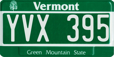 VT license plate YVX395