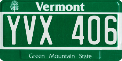 VT license plate YVX406