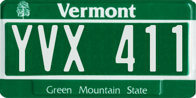 VT license plate YVX411