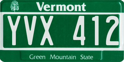 VT license plate YVX412
