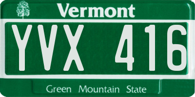 VT license plate YVX416