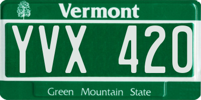 VT license plate YVX420