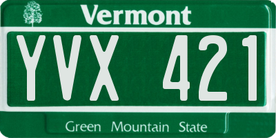 VT license plate YVX421