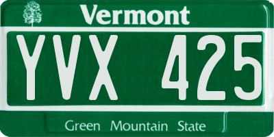 VT license plate YVX425