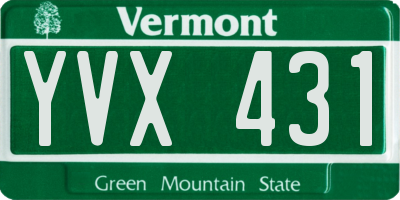 VT license plate YVX431