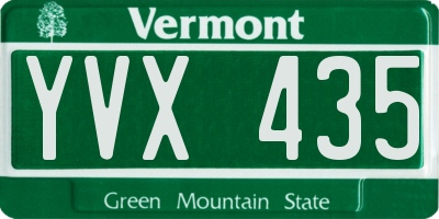 VT license plate YVX435
