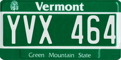 VT license plate YVX464