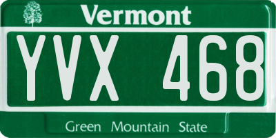 VT license plate YVX468