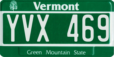VT license plate YVX469