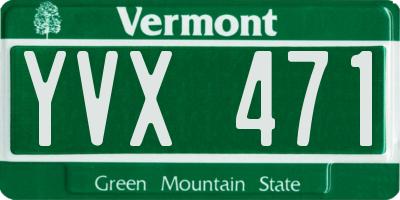 VT license plate YVX471
