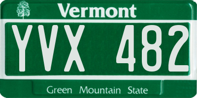 VT license plate YVX482