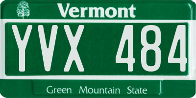 VT license plate YVX484