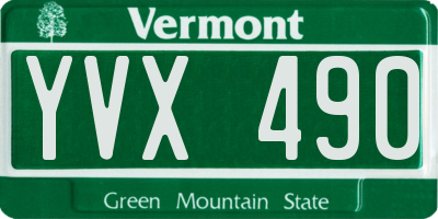 VT license plate YVX490