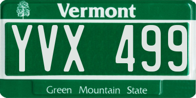 VT license plate YVX499