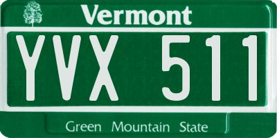 VT license plate YVX511