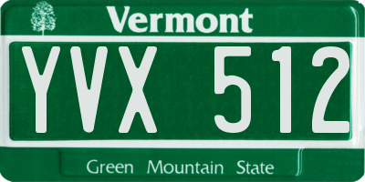 VT license plate YVX512