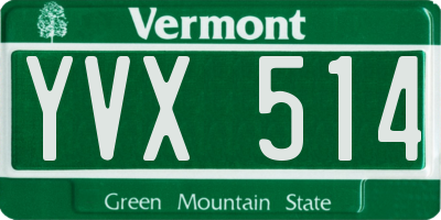 VT license plate YVX514