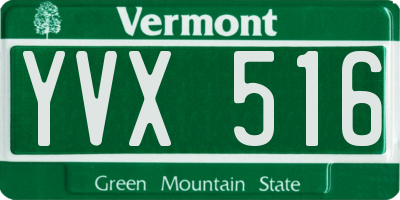 VT license plate YVX516