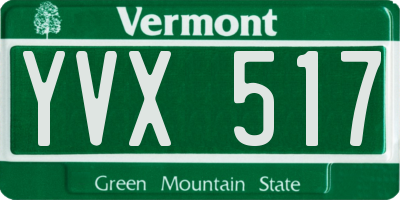 VT license plate YVX517