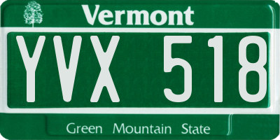 VT license plate YVX518