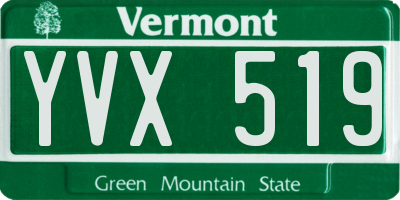 VT license plate YVX519