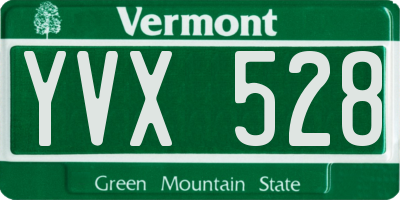 VT license plate YVX528