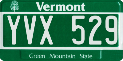 VT license plate YVX529