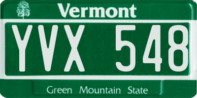 VT license plate YVX548