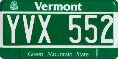 VT license plate YVX552