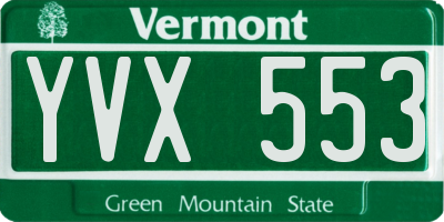 VT license plate YVX553