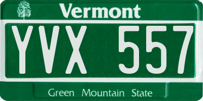 VT license plate YVX557