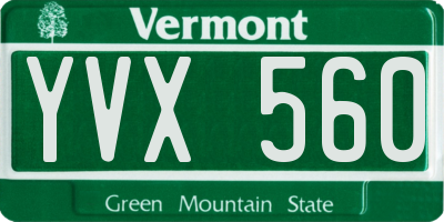 VT license plate YVX560