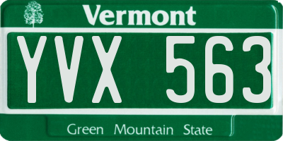 VT license plate YVX563