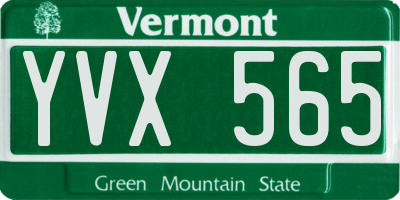 VT license plate YVX565