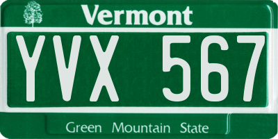 VT license plate YVX567