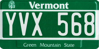 VT license plate YVX568