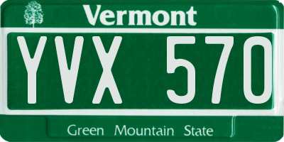 VT license plate YVX570