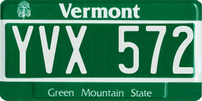 VT license plate YVX572