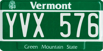 VT license plate YVX576