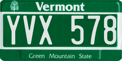 VT license plate YVX578