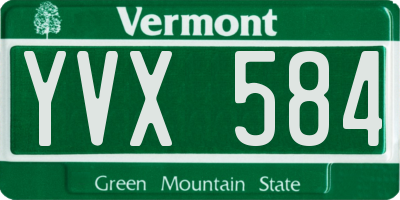 VT license plate YVX584