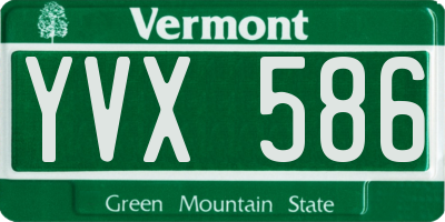 VT license plate YVX586