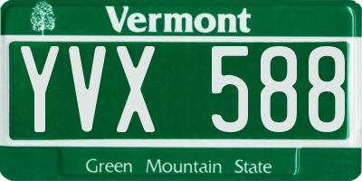 VT license plate YVX588