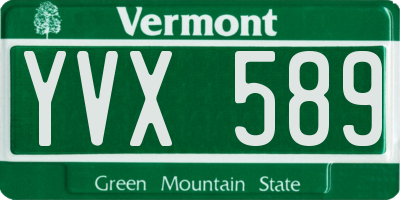 VT license plate YVX589