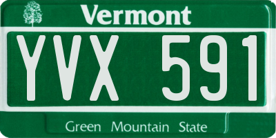 VT license plate YVX591