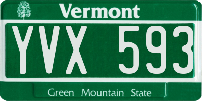 VT license plate YVX593