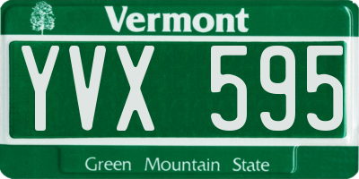 VT license plate YVX595