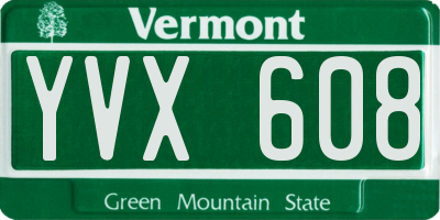 VT license plate YVX608
