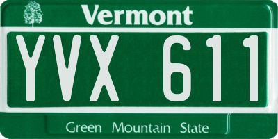 VT license plate YVX611